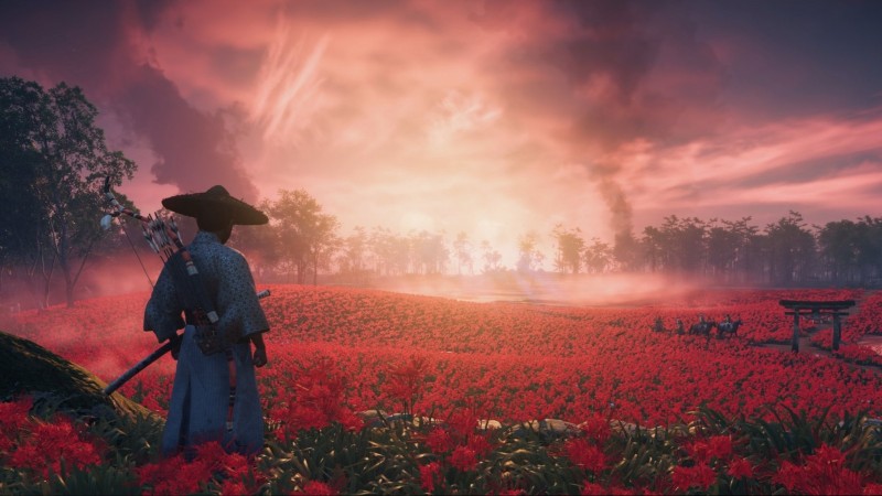 ghost of tsushima red flowers